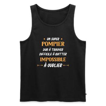 pompier - Débardeur bio Premium Homme - noir - Devant - Michal (187cm)