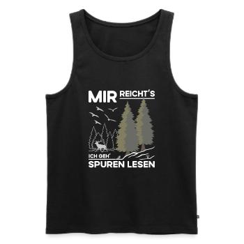Spuren Lesen - Männer Premium Bio Tank Top - Schwarz - Vorne - Michal (187cm)