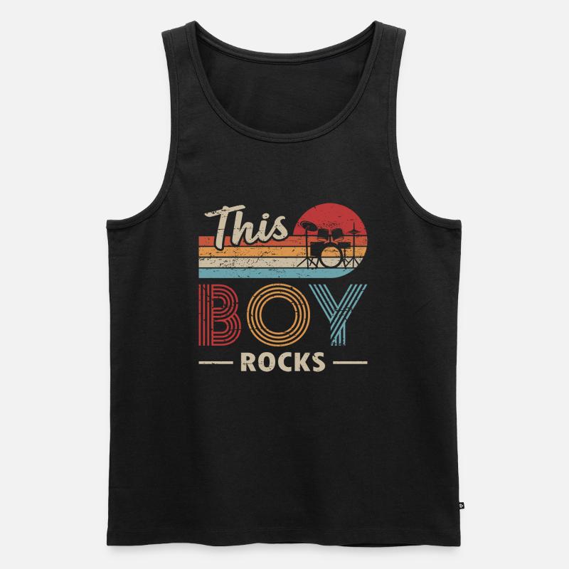 This Boy Rocks Drummer - Men's Premium Organic Tank Top - black