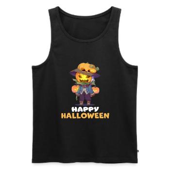 Happy Halloween Süße Kürbis Vogelscheuche Design - Männer Premium Bio Tank Top - Schwarz - Vorne - Michal (187cm)