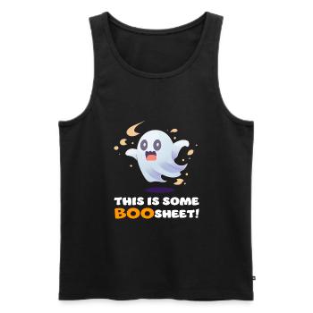 This Is Some Boo Sheet Funny Halloween Ghost - Men's Premium Organic Tank Top - black - Front - AI Model Male 178 light (178cm)