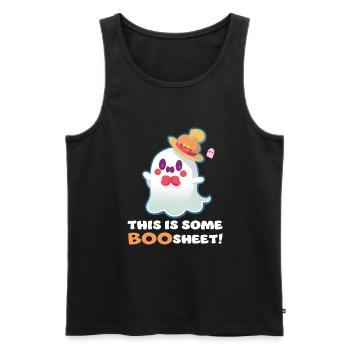 This Is Some Boo Sheet Funny Halloween Ghost - Men's Premium Organic Tank Top - black - Front - AI Model Male 178 light (178cm)