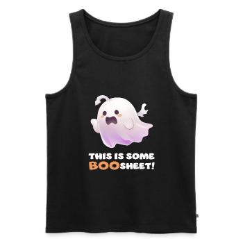 Lustiger Boo Sheet Spruch Süßer Halloween Geist - Männer Premium Bio Tank Top - Schwarz - Vorne - Michal (187cm)
