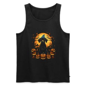 Halloween Dogs Fun Trick or Treat Spooky Dogs - Men's Premium Organic Tank Top - black - Front - Michal (187cm)