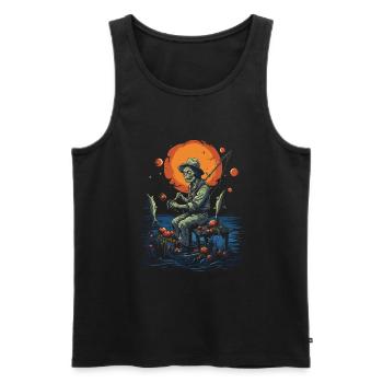 Creepy angler creepy Halloween fisherman - Men's Premium Organic Tank Top - black - Front - Michal (187cm)