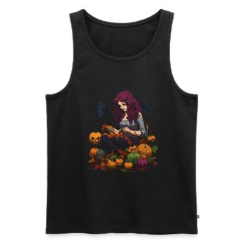Creepy handicraft zombies for Halloween - Men's Premium Organic Tank Top - black - Front - Michal (187cm)