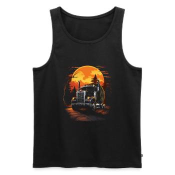 Gruseliger Halloween Zombie LKW Fahrer - Männer Premium Bio Tank Top - Schwarz - Vorne - Michal (187cm)