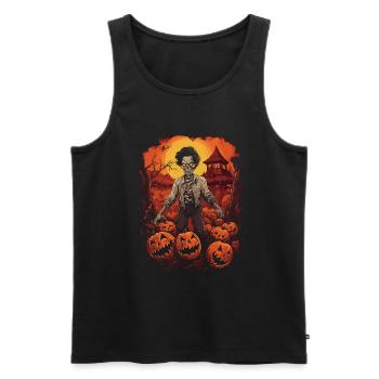 Zombie coréen effrayant d’Halloween - Débardeur bio Premium Homme - noir - Devant - Michal (187cm)