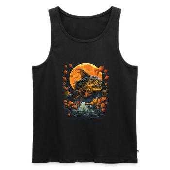Eaux effrayantes pour la pêche à l’Halloween - Débardeur bio Premium Homme - noir - Devant - AI Model Male 178 light (178cm)