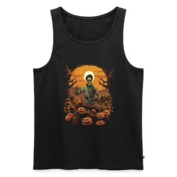 Zombie coréen effrayant d’Halloween - Débardeur bio Premium Homme - noir - Devant - Michal (187cm)