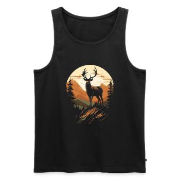 Prêt pour la saison de chasse Chasse au chevreuil pour les chasseurs - Débardeur bio Premium Homme - noir - Devant - AI Model Male 178 light (178cm)