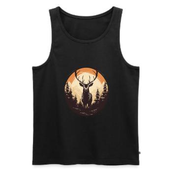 Prêt pour la saison de chasse Chasse au chevreuil pour les chasseurs - Débardeur bio Premium Homme - noir - Devant - AI Model Male 178 light (178cm)