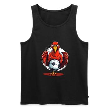 Truthahn spielt Fußball für Thanksgiving Fußballer - Männer Premium Bio Tank Top - Schwarz - Vorne - Michal (187cm)