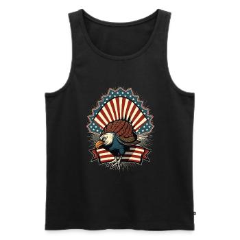 Patriotic USA Turquie Thanksgiving - Débardeur bio Premium Homme - noir - Devant - AI Model Male 178 light (178cm)