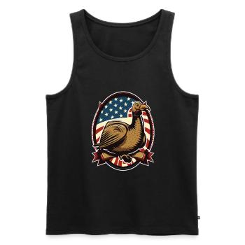 Patriotic USA Turquie Thanksgiving - Débardeur bio Premium Homme - noir - Devant - AI Model Male 178 light (178cm)