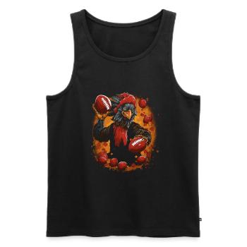 Nourriture et football Thanksgiving Turquie - Débardeur bio Premium Homme - noir - Devant - AI Model Male 178 light (178cm)