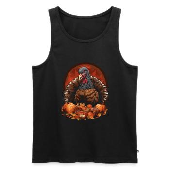 Celebrate Thanksgiving with a turkey - Men's Premium Organic Tank Top - black - Front - Michal (187cm)
