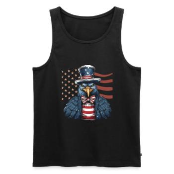 Thanksgiving Amerikanischer Pilger Truthahn - Männer Premium Bio Tank Top - Schwarz - Vorne - Michal (187cm)