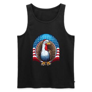 Patriotic USA Turquie Thanksgiving - Débardeur bio Premium Homme - noir - Devant - AI Model Male 178 light (178cm)