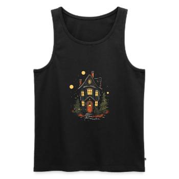 Christmas atmosphere with our home decorations - Men's Premium Organic Tank Top - black - Front - AI Model Male 178 light (178cm)