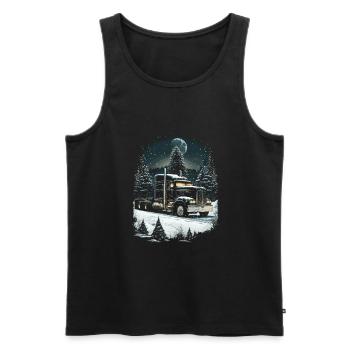 Christmas Truck Driver Christmas Semi Truck - Men's Premium Organic Tank Top - black - Front - AI Model Male 178 light (178cm)
