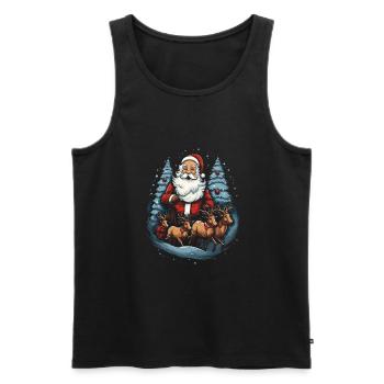 Verbreiten Sie Weihnachtsfreude mit Santa Claus - Männer Premium Bio Tank Top - Schwarz - Vorne - AI Model Male 178 light (178cm)