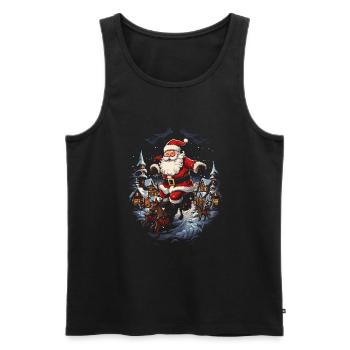 Verbreiten Sie Weihnachtsfreude mit Santa Claus - Männer Premium Bio Tank Top - Schwarz - Vorne - AI Model Male 178 light (178cm)