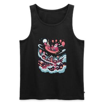 Moderne Kunst trifft Weihnachten Santa Claus - Männer Premium Bio Tank Top - Schwarz - Vorne - Michal (187cm)
