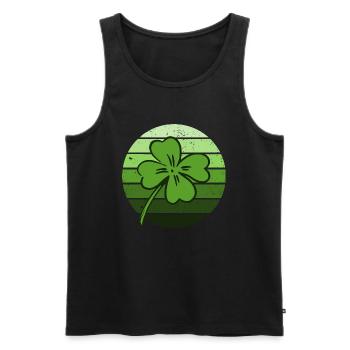 Shamrock chanceux de la Saint-Patrick Irlande - Débardeur bio Premium Homme - noir - Devant - AI Model Male 178 light (178cm)