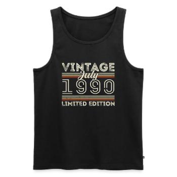 Juli 1990 Juli Geburtstagsgeschenk Juli 1990 - Männer Premium Bio Tank Top - Schwarz - Vorne - AI Model Male 178 light (178cm)
