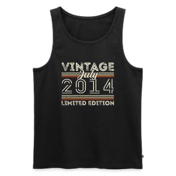 Juli 2014 Juli Geburtstagsgeschenk Juli 2014 - Männer Premium Bio Tank Top - Schwarz - Vorne - AI Model Male 178 light (178cm)