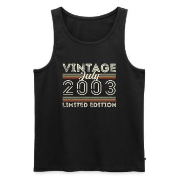 Juli 2003 Juli Geburtstagsgeschenk Juli 2003 - Männer Premium Bio Tank Top - Schwarz - Vorne - AI Model Male 178 light (178cm)