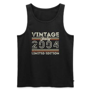 July 2004 July Birthday Gift July 2004 - Men's Premium Organic Tank Top - black - Front - AI Model Male 178 light (178cm)