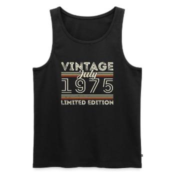 Juli 1975 Juli Geburtstagsgeschenk Juli 1975 - Männer Premium Bio Tank Top - Schwarz - Vorne - Michal (187cm)