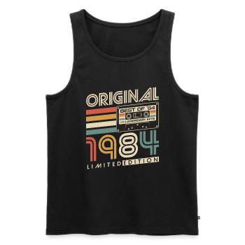1984 Vintage Born Vintage Rétro Anniversaire - Débardeur bio Premium Homme - noir - Devant - Michal (187cm)