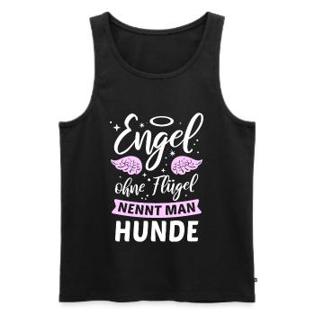 Engel ohne Flügel nennt man Hunde - Männer Premium Bio Tank Top - Schwarz - Vorne - Michal (187cm)