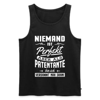 Nicht perfekt aber als Patentante bin ich nah dran - Männer Premium Bio Tank Top - Schwarz - Vorne - Michal (187cm)