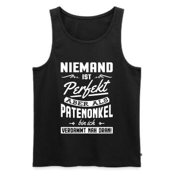 Not perfect but as a godfather I'm close - Men's Premium Organic Tank Top - black - Front - AI Model Male 178 light (178cm)