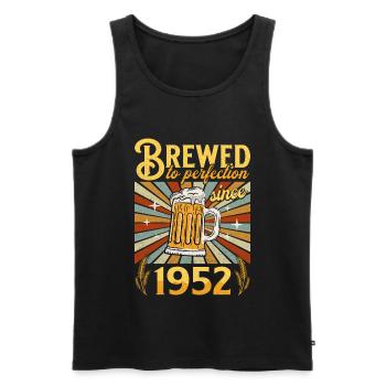 Perfektion seit 1952 - Jubiläum 70 Jahre - Männer Premium Bio Tank Top - Schwarz - Vorne - Michal (187cm)