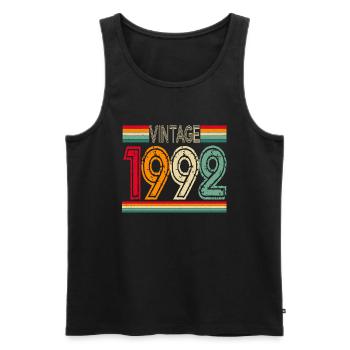 1992 vintage vintage retro birthday gift - Men's Premium Organic Tank Top - black - Front - Michal (187cm)