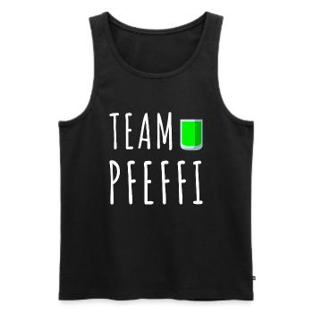 Pfefferminz Likör Pfeffi Vatertag Sauf - Männer Premium Bio Tank Top - Schwarz - Vorne - AI Model Male 178 light (178cm)