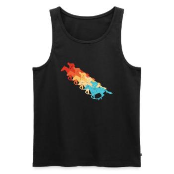 Herren Reiter Equestrian Dressour Rennreiten - Männer Premium Bio Tank Top - Schwarz - Vorne - Michal (187cm)