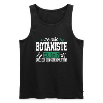 Botaniste Botanique Homme Cadeau Jardinier Jardin - Débardeur bio Premium Homme - noir - Devant - Michal (187cm)