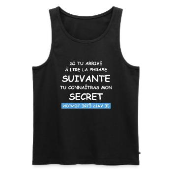 Je vais être tonton - Débardeur bio Premium Homme - noir - Devant - Michal (187cm)