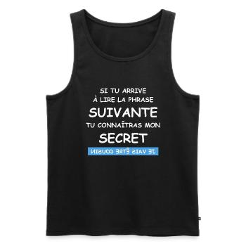 Je vais être cousin - Débardeur bio Premium Homme - noir - Devant - Michal (187cm)