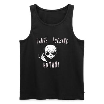 Those fucking people - funny - Männer Premium Bio Tank Top - Schwarz - Vorne - AI Model Male 178 light (178cm)