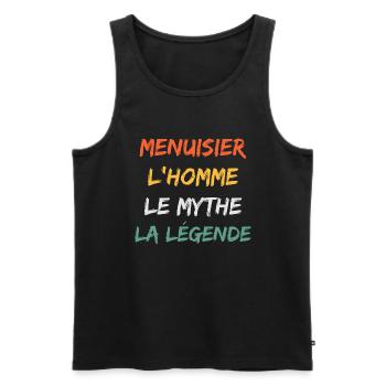 menuisier - Débardeur bio Premium Homme - noir - Devant - AI Model Male 178 light (178cm)