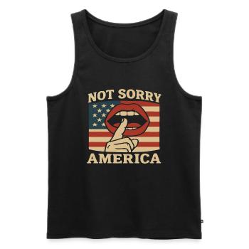 NOT SORRY AMERICA - Men's Premium Organic Tank Top - black - Front - AI Model Male 178 light (178cm)