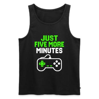 Encore cinq minutes Geek Gamer Gaming Humour - Débardeur bio Premium Homme - noir - Devant - AI Model Male 178 light (178cm)