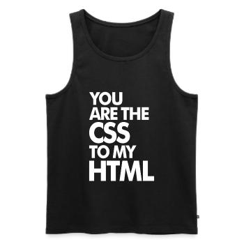 Vous êtes le CSS à mon HTML - Débardeur bio Premium Homme - noir - Devant - Michal (187cm)